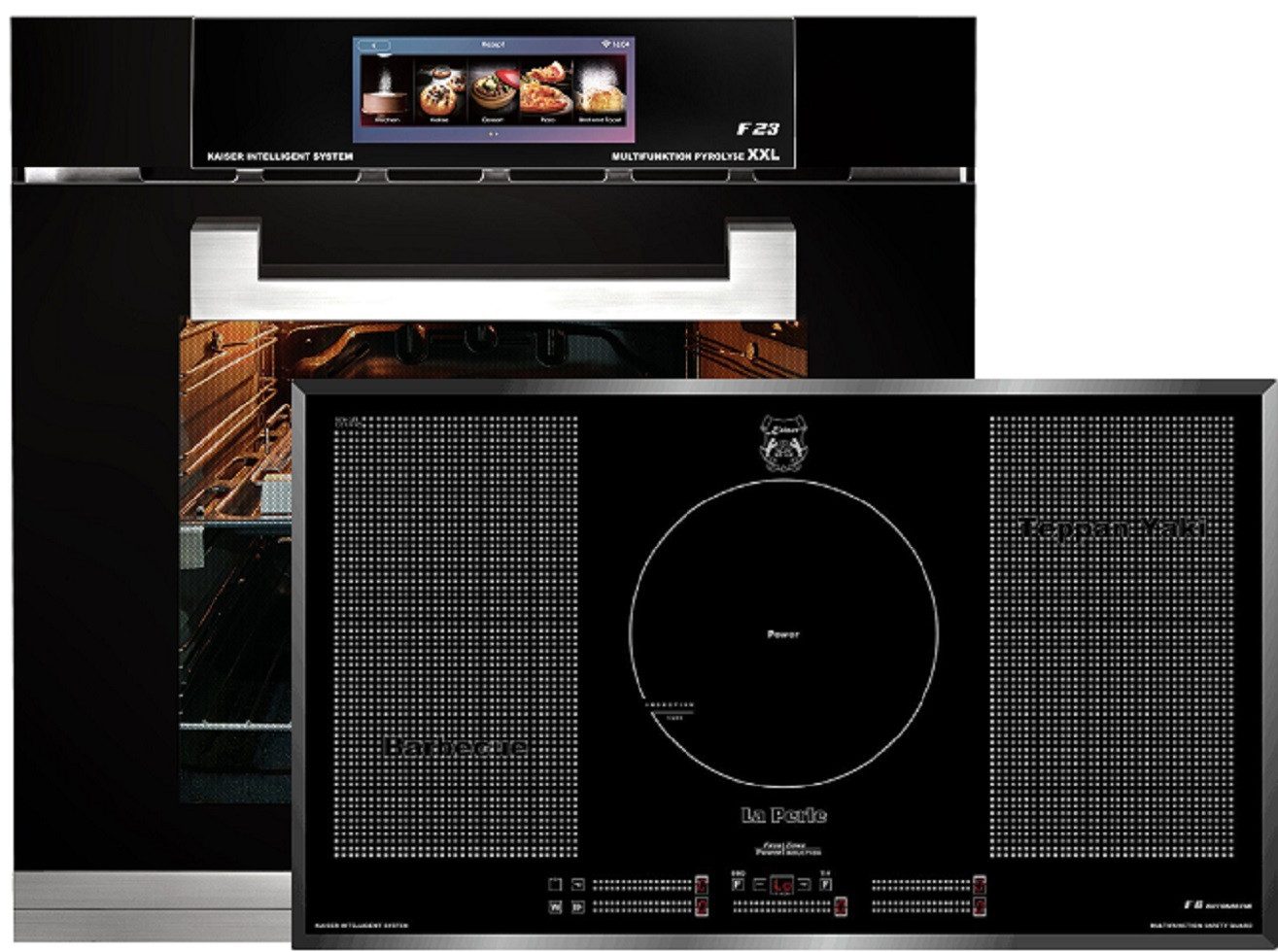 Backofen-Set Herd set Autark Elektro Backofen, Air fryer,79L mit Induktionskochfeld 90 cm 5 Induktions-Kochzonen mit Power-Funktion EH 6344+KCT 97 FI..
