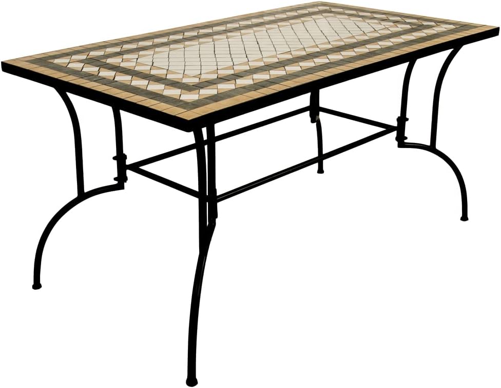 VERDELOOK Classic Design Mosaic Table, 150 x 80 H 73 cm