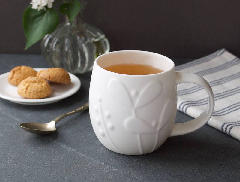 Plum Seedling White Bone China Mug