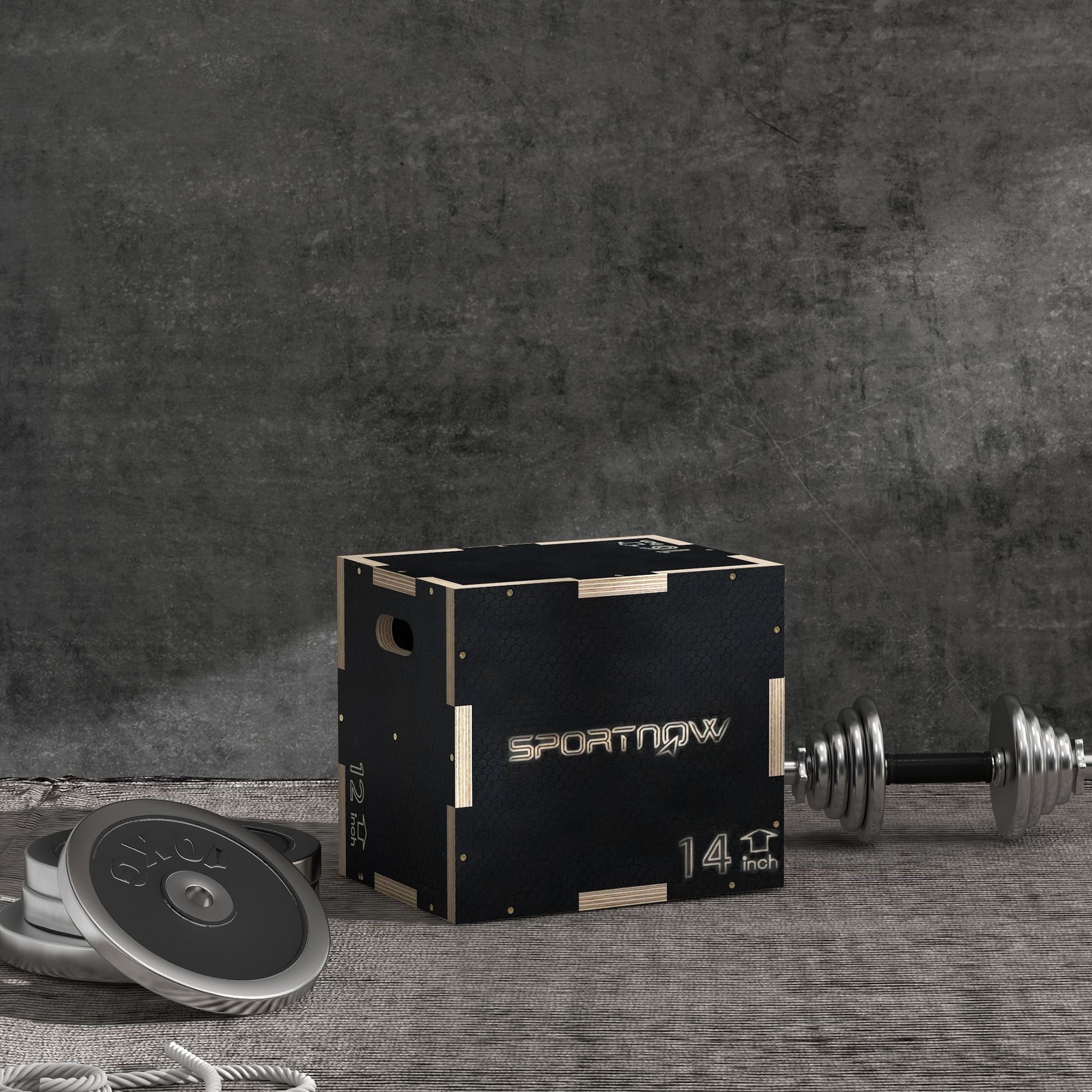 SPORTNOW Box Jump Plyo-Box 3 in 1 Sprungkasten Fitness & Crossfit für Boxtraining aus Holz, 30,5/35,5/40,5H cm