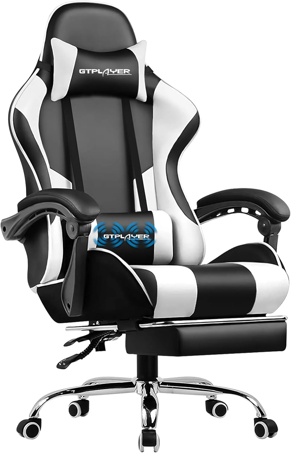 Gaming Chair Computer Chair with Footrest and Lumbar Support