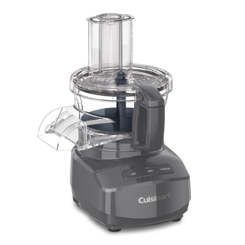 Cuisinart 9 Cup Continuous Feed Food Processor with Fine and Medium Reversible Shredding and Slicing Disc, Universal Blade, Continuous Feed Attachment, and In Bowl Storage (Gray): Home & Kitchen