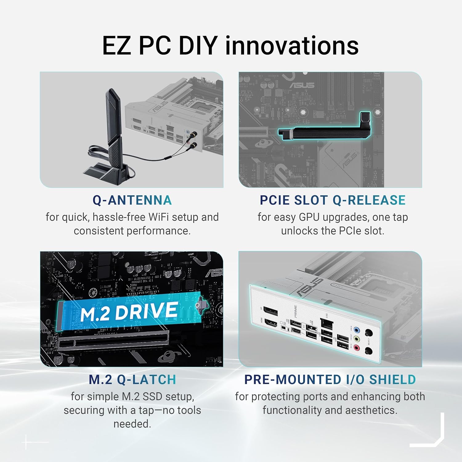 PRIME Z890-P WIFI, Scheda madre ATX, 14+1+2+1 Fasi di Alimentazione, Slot DDR5, PCIe 5.0, GPU di Nuova Generazione, Porta USB-C Thunderbolt 4, Wi-Fi 7, Q-Antenna