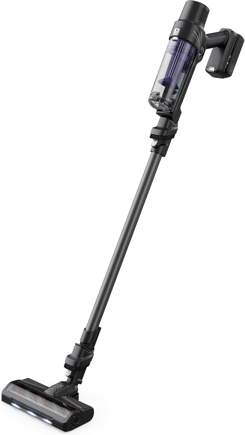Rowenta X-PERT 7.60 Moo Essential, Aspirapolvere Senza Fili da 140 W, Luci a LED, Pulizia su Tutte le Superfici, Spazzola per Tessuti, Ultraleggero, Batteria a Lunga Durata, Colore Nero, RH6A33