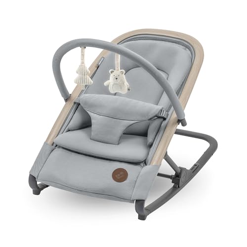 Maxi Cosi Kori Sdraietta Neonati Ergonomica in Tessuto con Arco Gioco, 0 2 anni, 15 kg, Sdraietta a Dondolo con Movimento Naturale, Reclinabile e Pieghevole, Chiusura Compatta, Beyond Grey : Prima infanzia