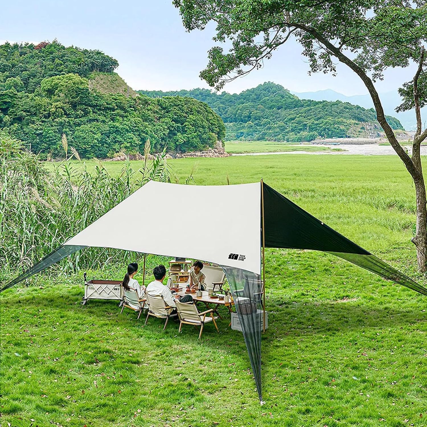 Sonnensegel, Winddichtes Design, Sonnenschutz UPF50+, Tragbarer Strandzelt, Zelt for Strand, Camping, Angeln, Garten und Picknicks (Size : 450 * 770 * 240cm/14.8 * 25.3 * 94.5ft)