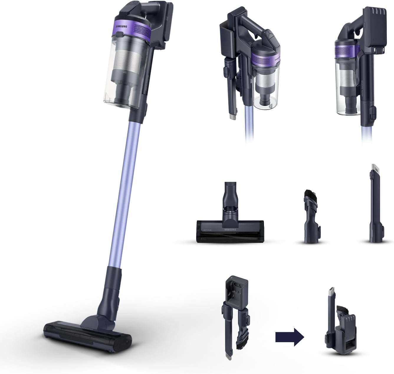 Aspirapolvere Senza Fili Jet 60 Turbo VS15A6031R4/ET, Senza Sacco, Potenza 150W, Fino a 40 min di Autonomia, Violet