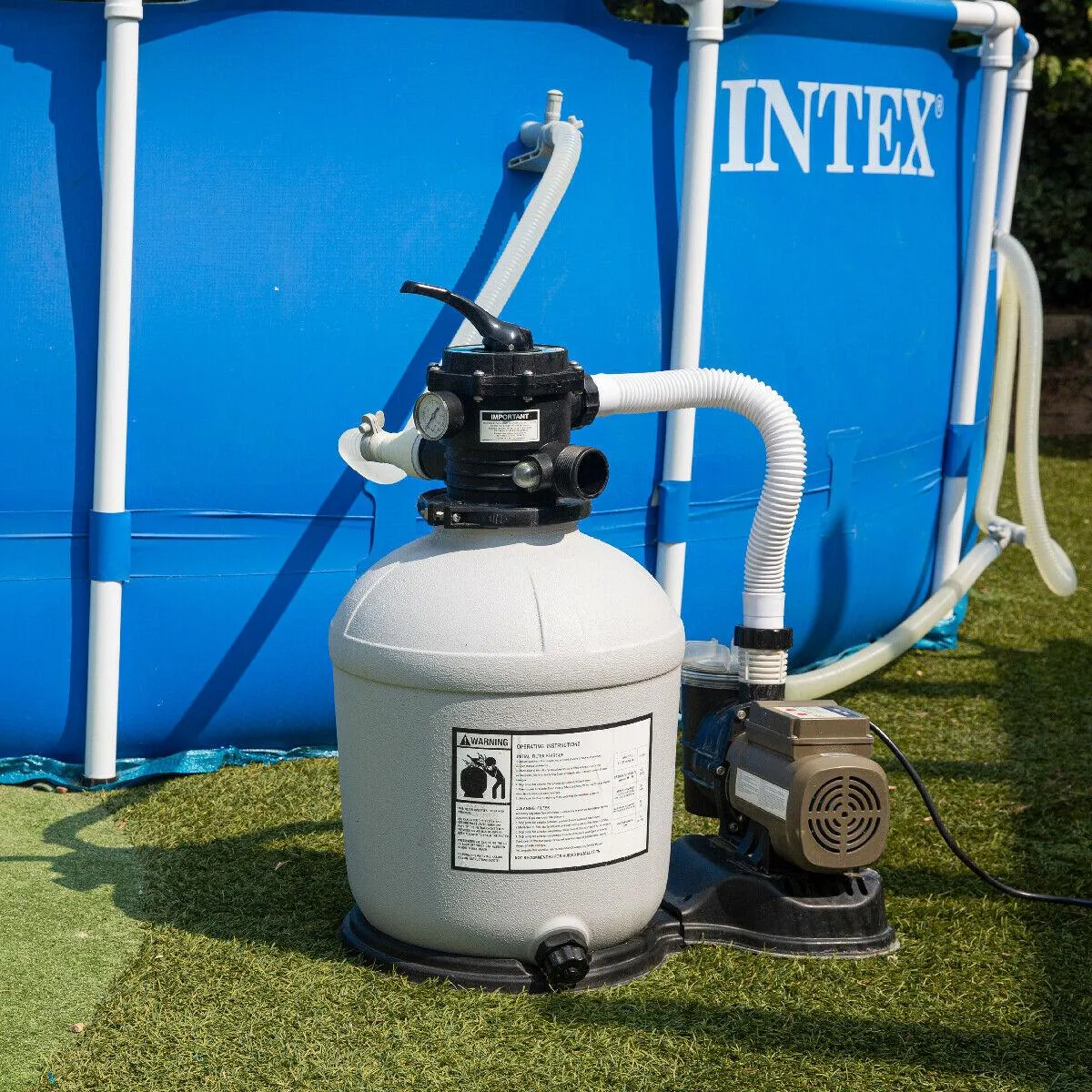 Swimming Pool 16&prime;&prime; inch Sand Filter with 3100 GPH 3/4 HP Pool Pump Timer Package