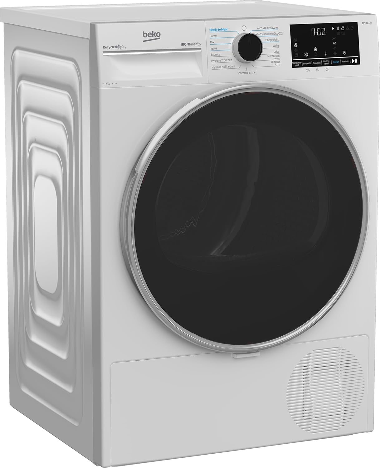 Beko B5T4824IF bPRO 500 Wschetrockner, 8 kg, Frontlader Wrmepumpentrockner, allergikergeeignet, 15 Programme, Dampffunktion, Knitterschutz, Silent-Programm, AquaWave Schontrommel, Wei