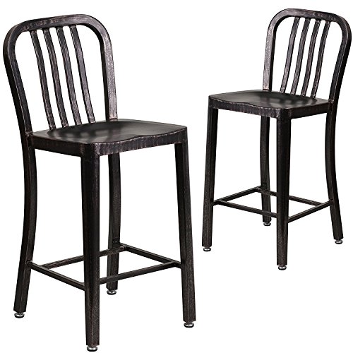 Flash Furniture Sedia da esterno, in acciaio zincato, oro/nero anticato, 48,26 x 40,01 x 92,08 cm : Amazon.it: Giardino e giardinaggio