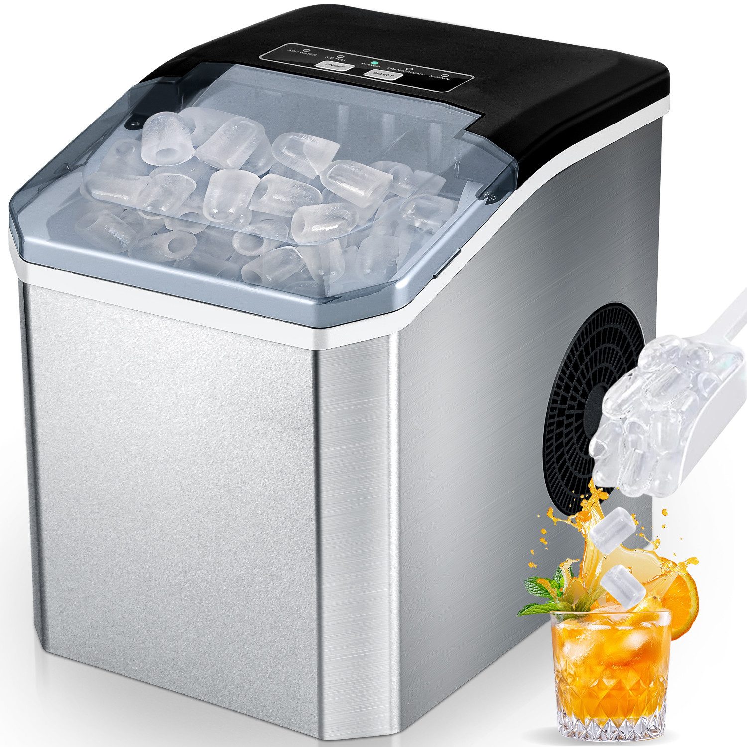 Eiswürfelmaschine YH22M Ice Maker 1,3 l Wassertankkapazität 12kg/24 Stunde (9 Würfel)