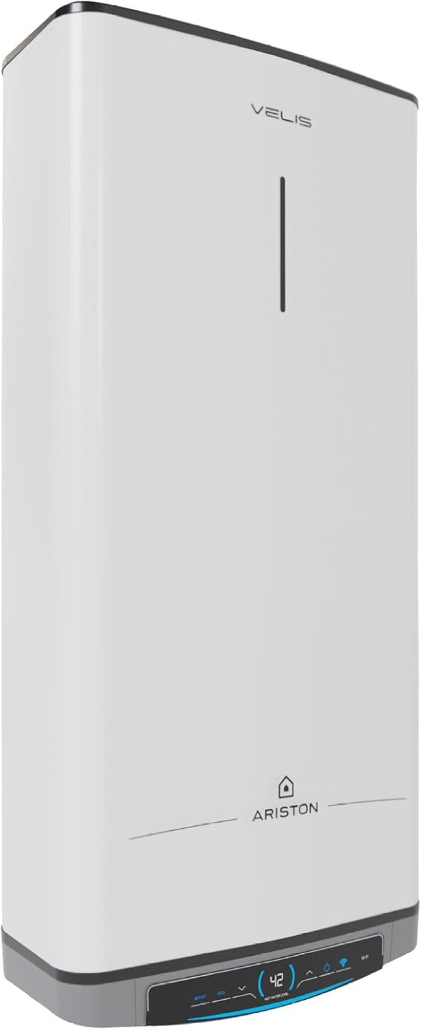 Ariston Velis Dune Wifi - Scaldabagno Elettrico 50 Litri Verticale e Orizzontale 275x506x776 - Boiler Elettrico 2 Serbatoi, Funzione ECO-EVO e Check Temperatura Remoto, Classe B, Compatibile con Alexa