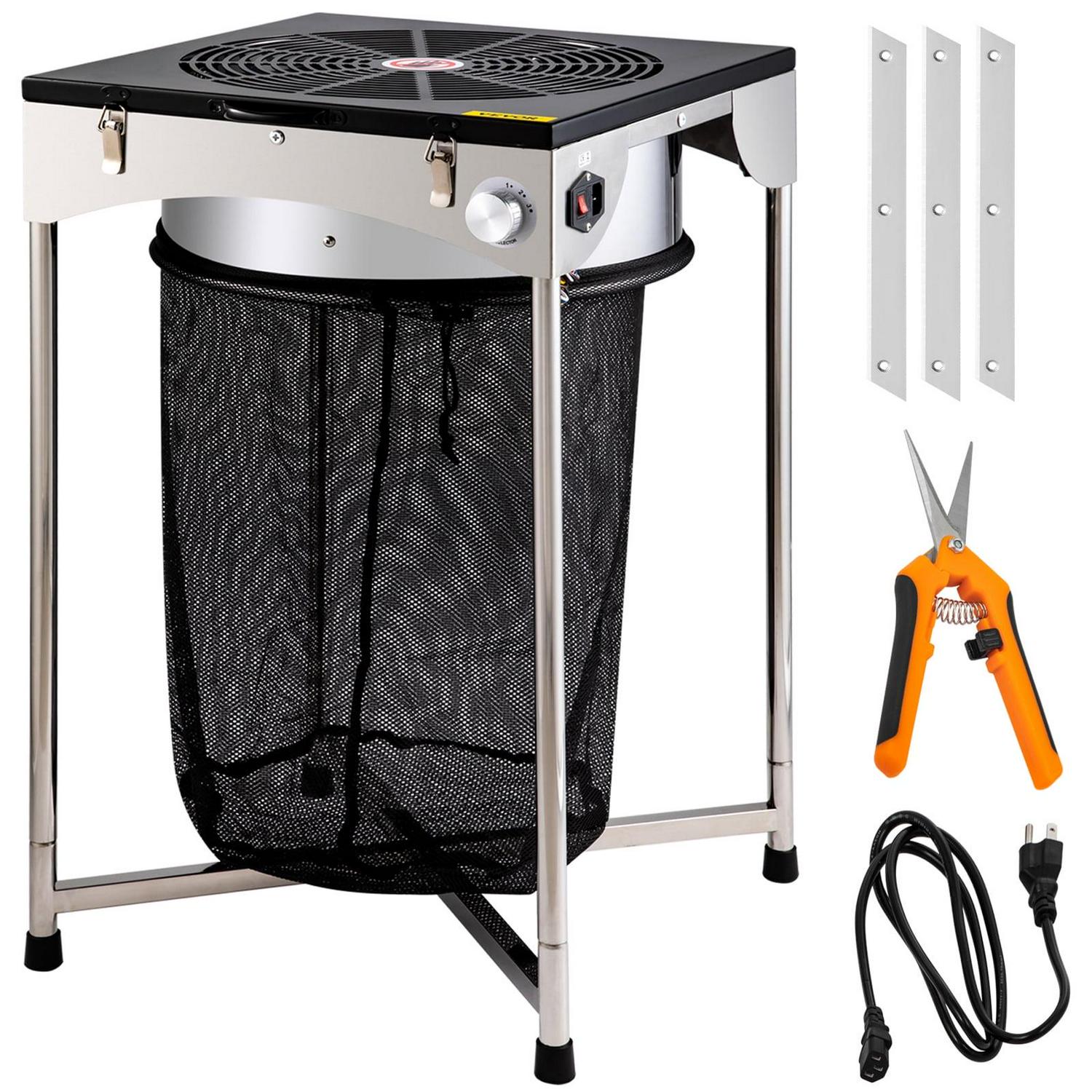 VEVOR 18&prime;&prime; Electric Bud Leaf Trimmer, 3 Speed Stainless Steel Blades, Dry/Wet Plant Trimming Machine for Flowers & Herbs