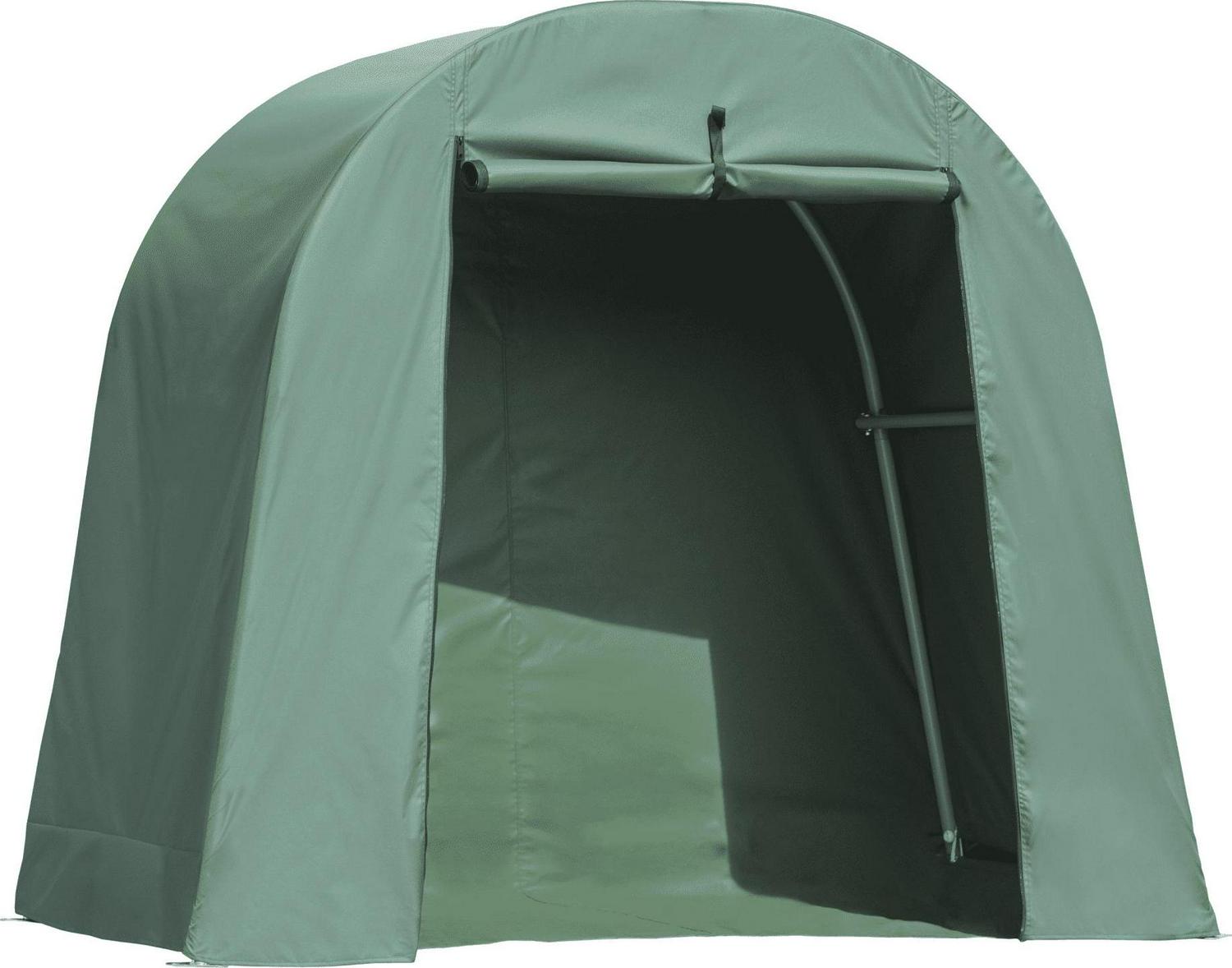 ShelterLogic Green Bike Shed 6&prime; x 8&prime; x 3&prime; x 5&prime; &ndash; UV & Water Resistant Storage Solution