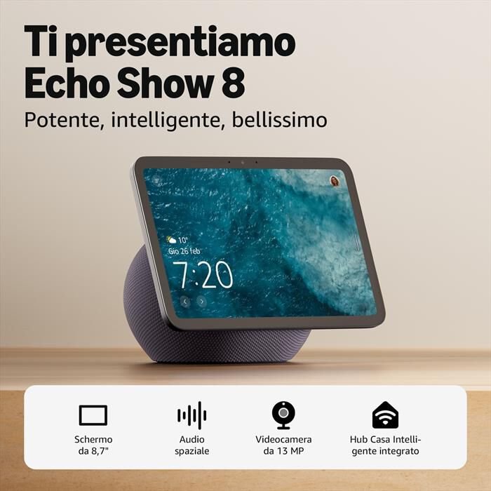 AMAZON - NUOVO AMAZON ECHO SHOW 8 (2025 RELEASE)-Graphite