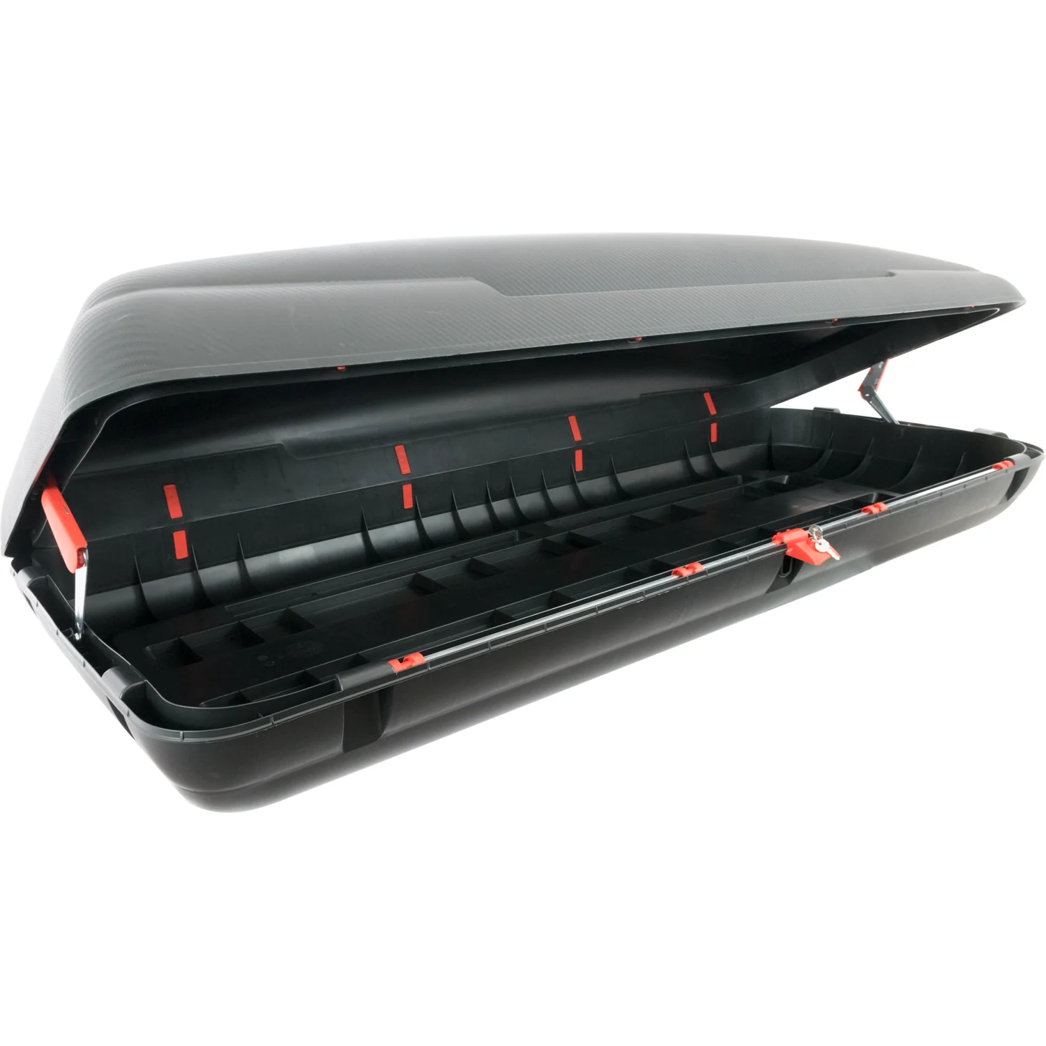 Baule tetto auto in polipropilene Linea Carbon - h38x200x79 cm