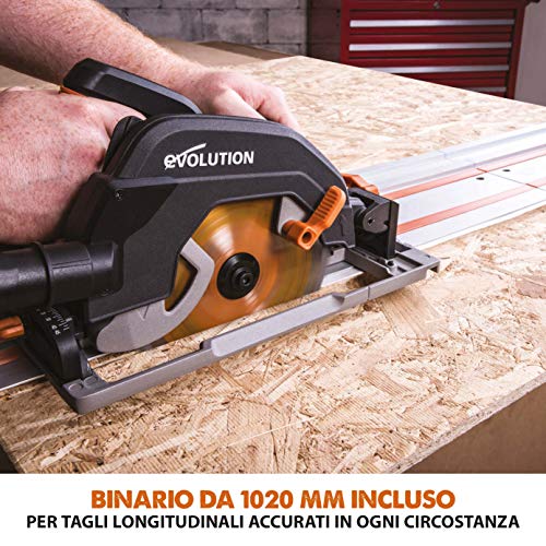 Evolution Power Tools   R185CCSX Sega Circolare Multi Materiale 185 mm Compatibile con Binario Guida (Pacchetto Abbinato con Binario da 1020 mm Incluso), 230 V : Amazon.it: Fai da te