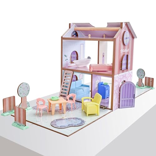 KidKraft Casa delle Bambole in Legno Play & Store Cottage con Accessori e Mobili, Set da Gioco a 3 Piani per Mini Bambole di 12 cm, Giocattolo per Bambini, 20510 : Amazon.it: Giochi e giocattoli