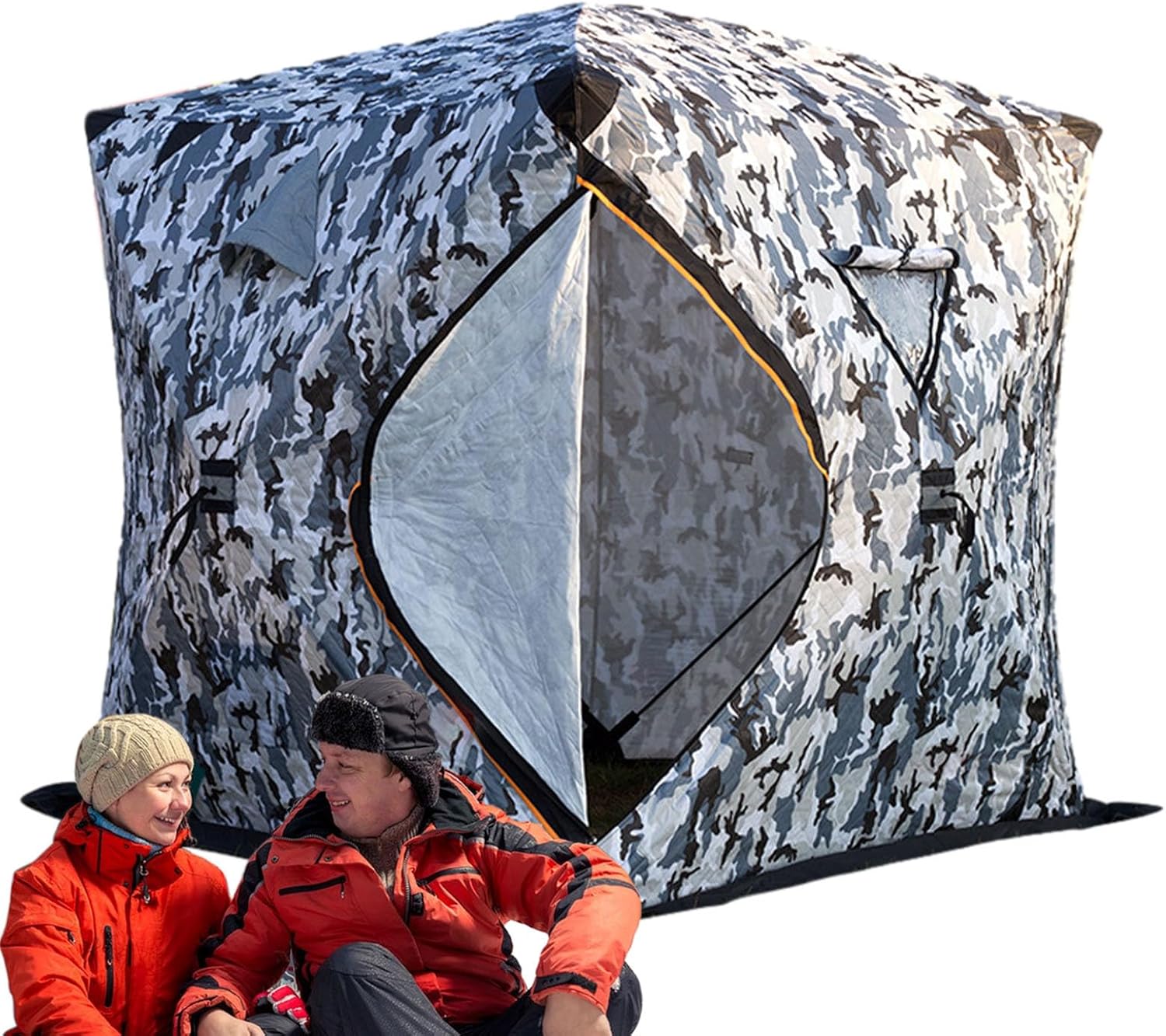 Eiszelt - Warme wasserdichte tragbare Winddichte Unterkunft - Isolierte Eisangeln Hütte - Für Boot Fischen Küsten Süßwasser Salzwasser Deck Ufer Surf Fluss See Teich Camping