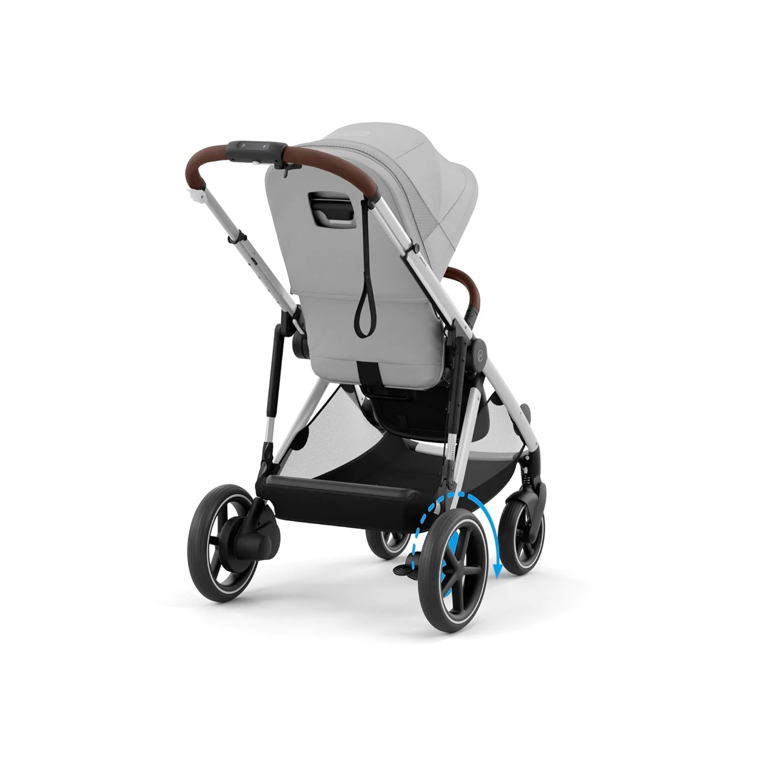 CYBEX Gold Kinderwagen e-GAZELLE S, Ab Geburt bis ca. 4 Jahre, Max. 22 kg (Single-Modus) / 2x 22 kg (Duo-Modus), All-in-1-System mit E-Antrieb und 20+ Konfigurationen, Moon Black