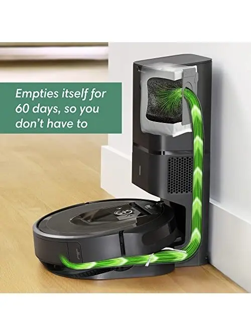 iRobot Roomba i7  (7550) Robot Vacuum with Automatic Dirt Disposal   Empties Itself for up to 60 Days, Wi Fi Connected, Smart Mapping, Works with Alexa, Ideal for Pet Hair, Carpets, Hard Floors