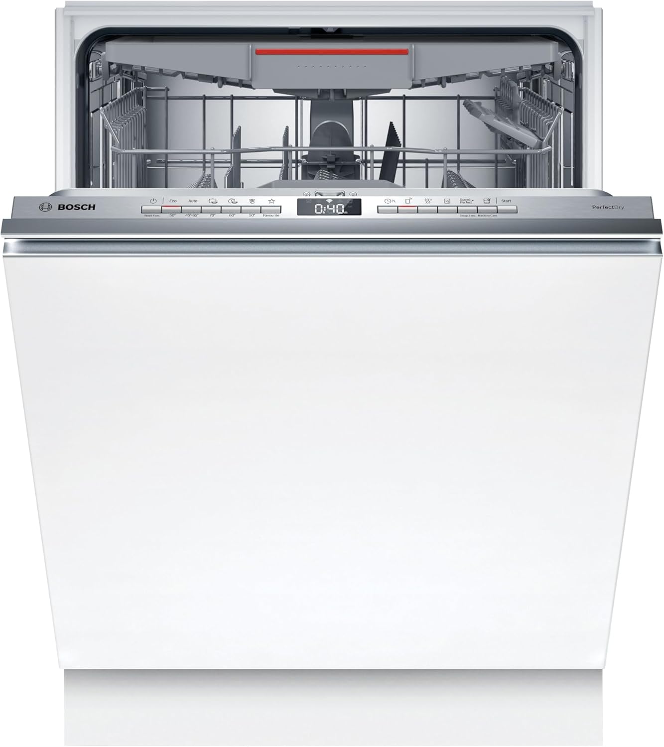 Bosch SMV6YCX02E Serie 6, Lavastoviglie Smart da incasso a scomparsa totale, Cestelli adattabili, Asciugatura con Zeolite, Indicatore lavaggio a pavimento, Acciaio a ridotte emissioni, 60 cm.