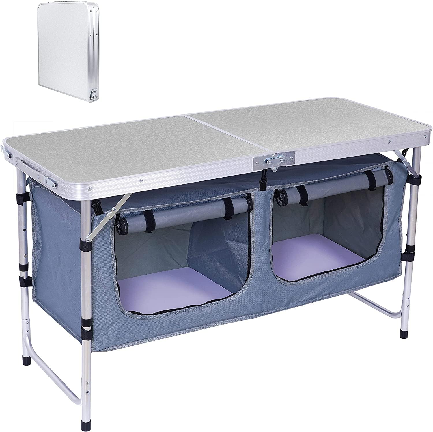 Camping Storage Table Grill Foldable Table