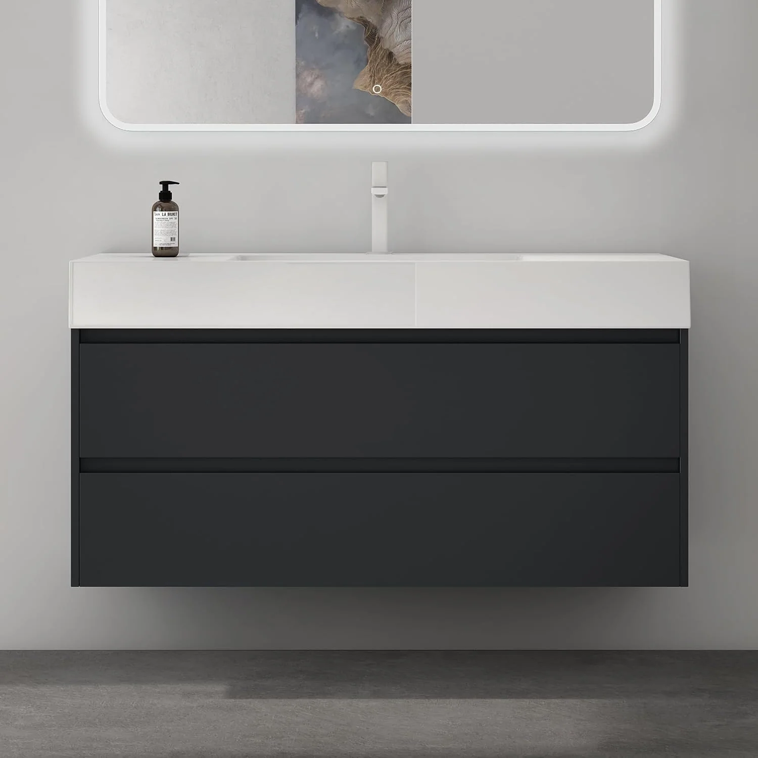 Mai & Mai Komplettprogramme, 120x48x63 cm, Anthrazit, Waschtisch mit Unterschrank Waschbeckenunterschrank