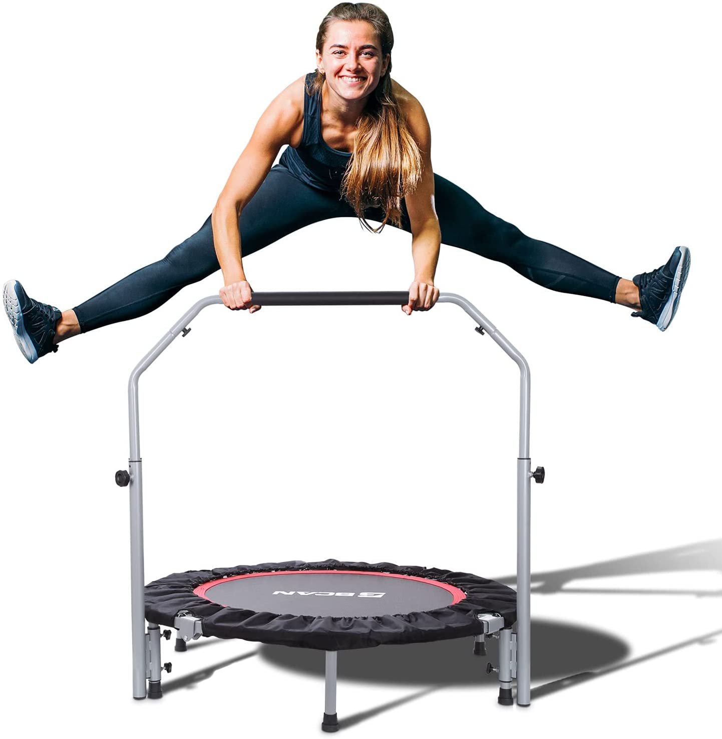 BCAN 40/48" Foldable Mini Trampoline，Workout Max Load 330lbs/440lbs