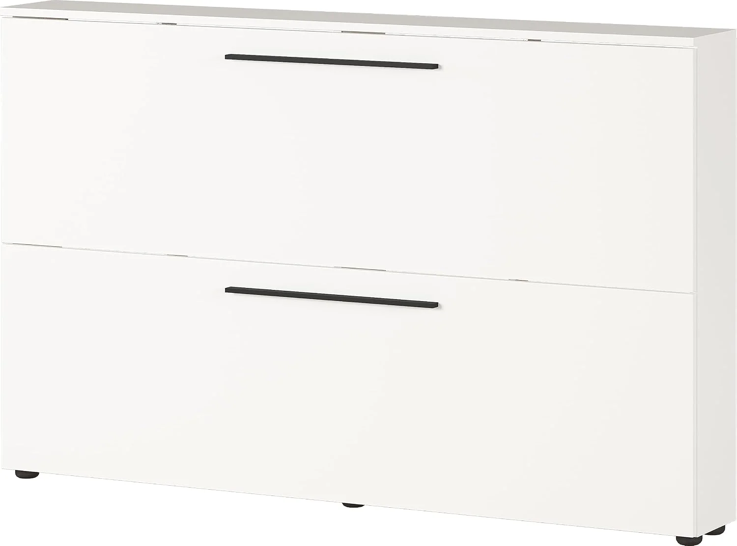 Germania Schuhschrank 2576-84 GW-Utah, 140 x 85 x 19 cm (BxHxT), mit Platz für 12 Paar Schuhe, für schmale Flure, in Weiß, geringe Tiefe