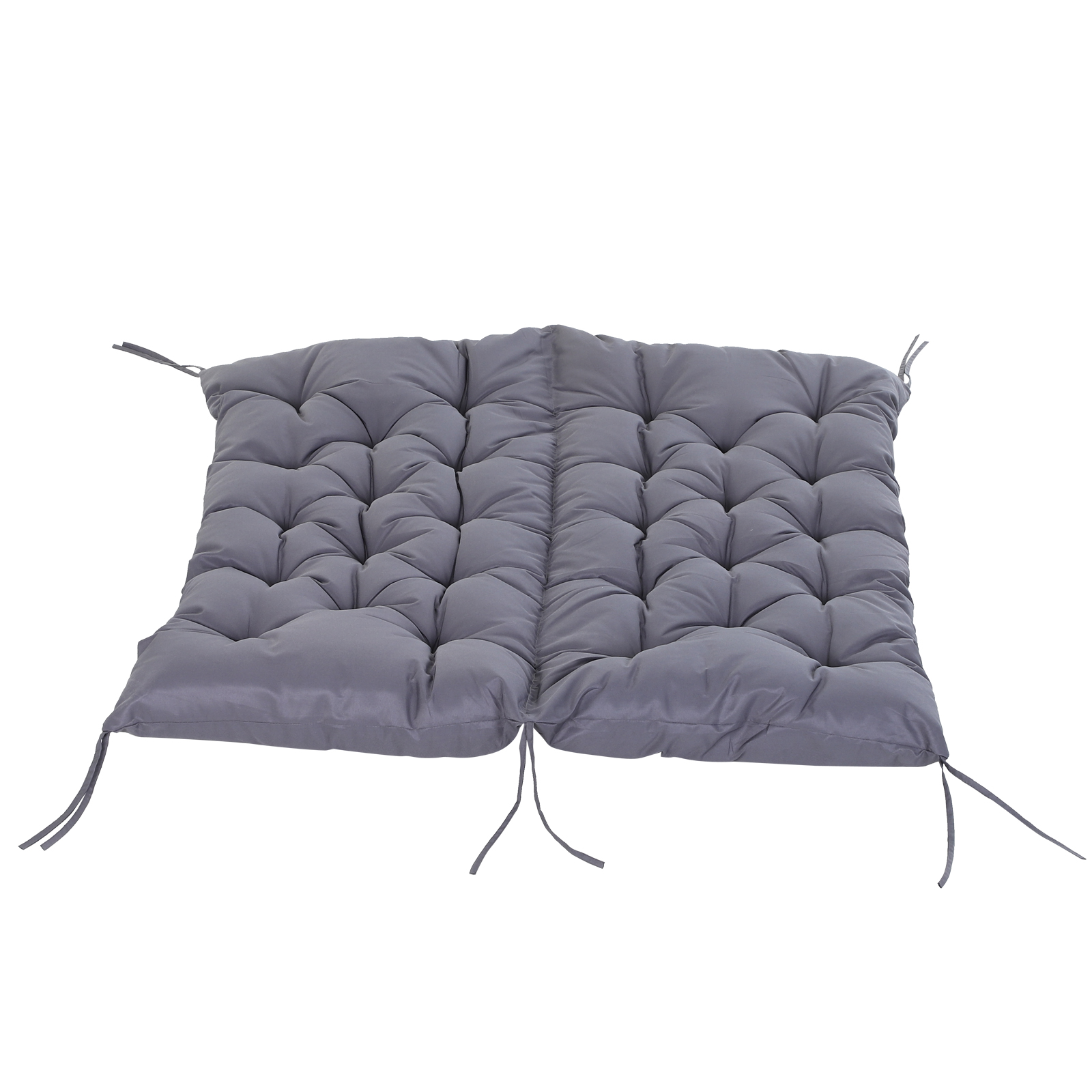 Outsunny Sitzkissen Rückenkissen für Gartenbank Schaukel Gartensofa 2-Sitzer Großer Komfort 132 x 110 x 10 cm Grau