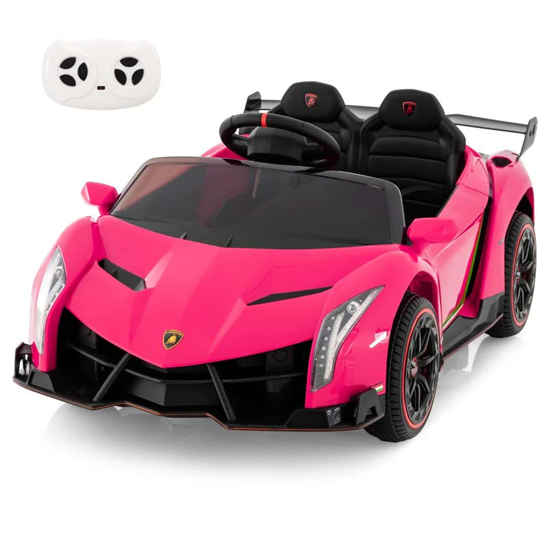 Lamborghini Licensed Kids Ride On 4Wd Sports Car 12V Battery Electric Vehicle Toy With Remote Control 3 Speeds Hydraulic Doors
