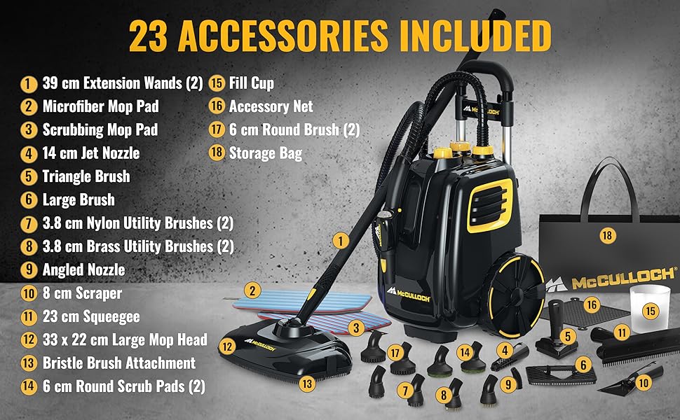 mcculloch mc1385 canister steam cleaner mc1375 australian indoor outdoor mop accessories floors car