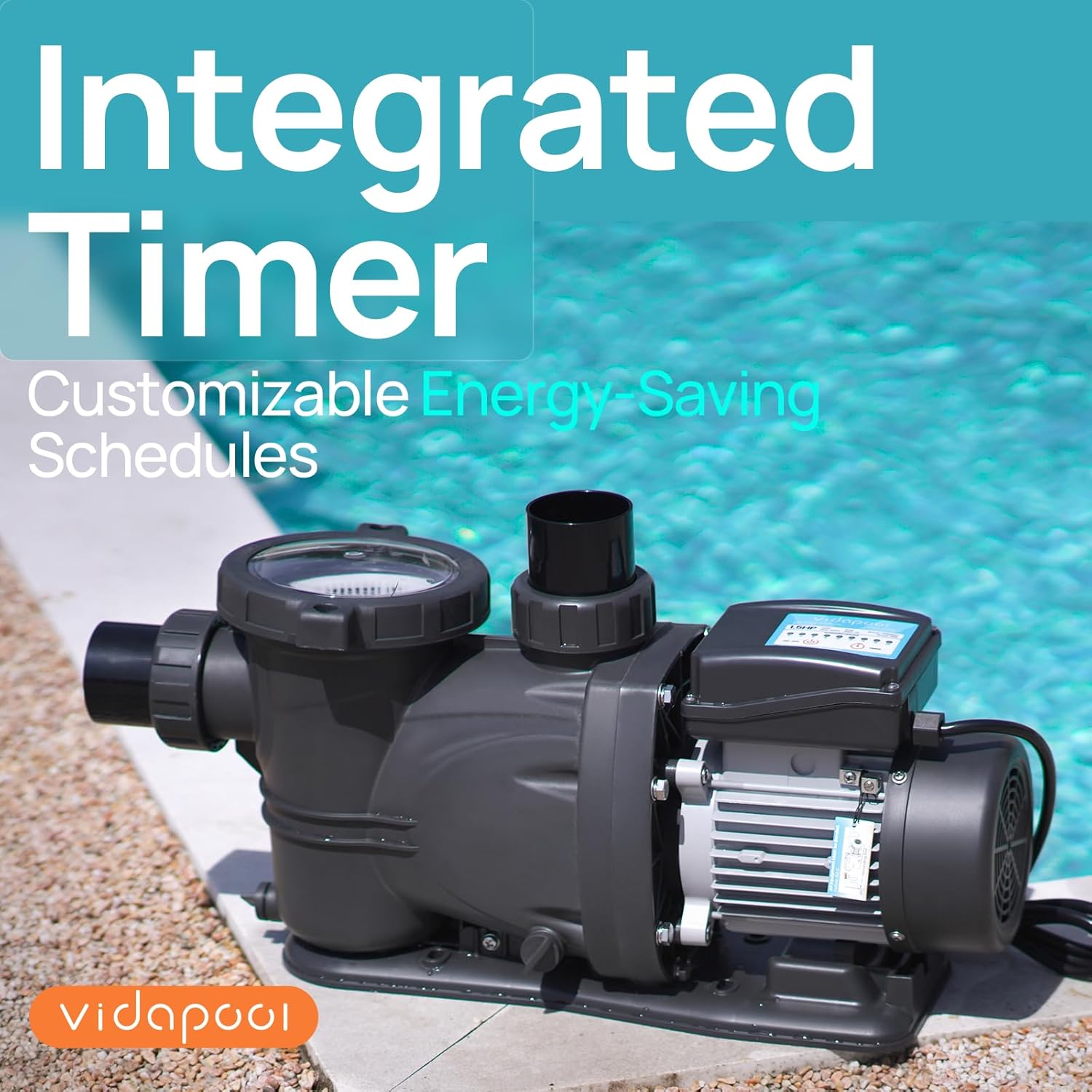 In/Above Ground Pool Pump  Self Primming High Flow (with Timer  2HP  8120 GPH  220V)