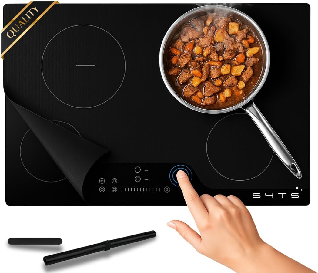 S4TS Induction Floor Protection Touch Screen 52 x 78 cm Scratch Resistant and Transparent – Universal Induction Floor Cover Magnetic and Non-Slip