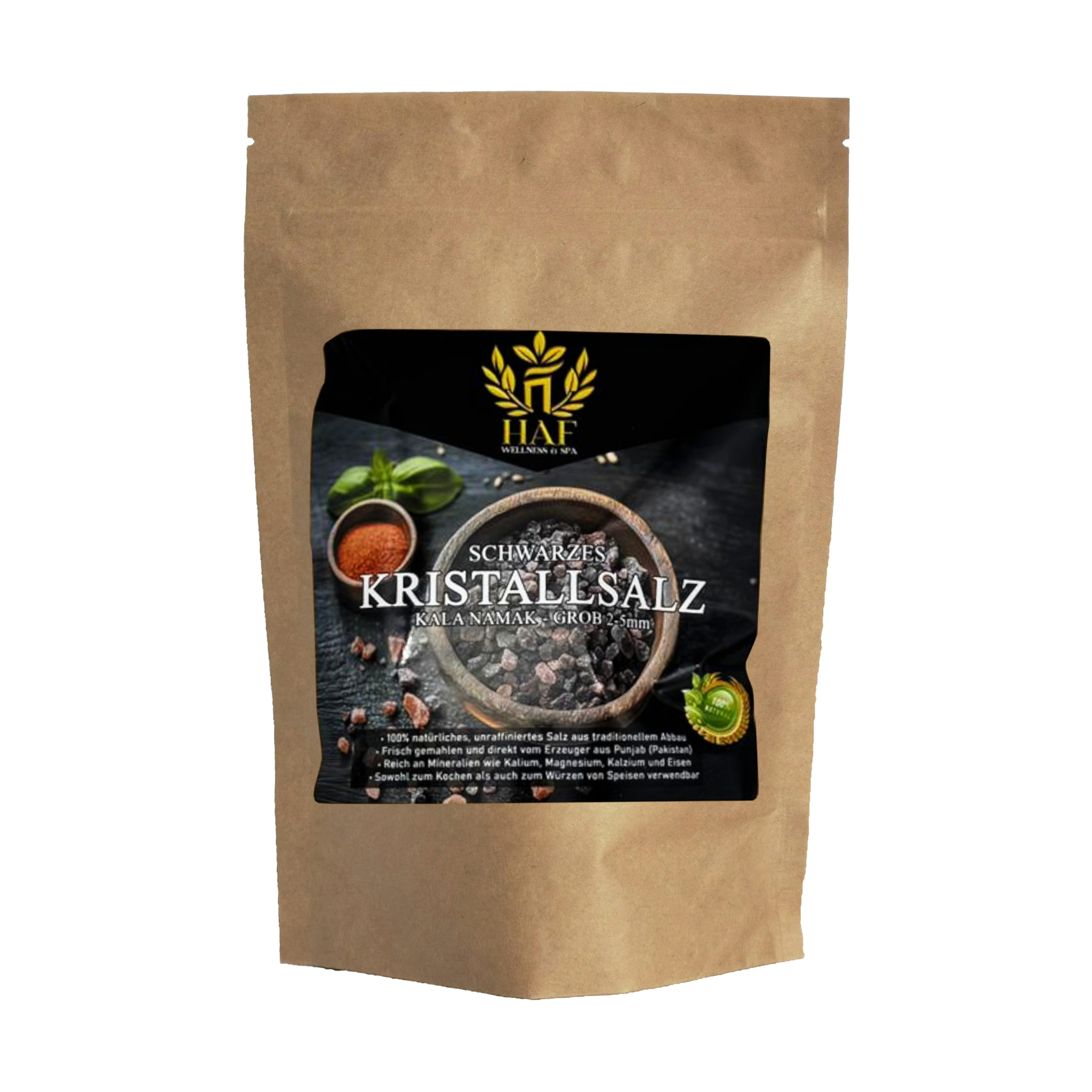Salzkristalle Schwarzes Kristallsalz Kala Namak 2–5mm 100 % Natürliches Speisesalz