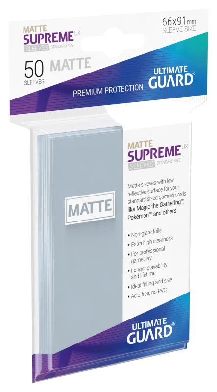 Ultimate Guard Supreme UX Sleeves Standard Size Matte Transparent (50)