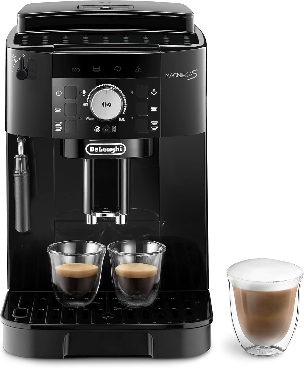 De'Longhi Perfetto Magnifica S ECAM11.112.B, Macchina da caffè Automatica per Espresso e Cappuccino, Chicchi macinati al momento, 4 Bevande One Touch, Montalatte classico, Spegnimento Automatico