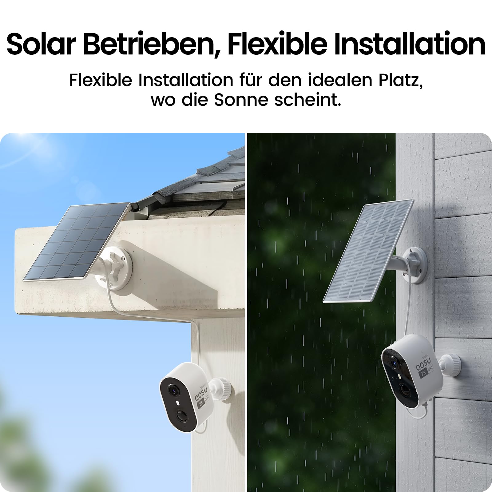 Solar-Überwachungskamera Außen C7L 4er-Kit 2K 3MP mit Basisstation 32 GB lokaler Speicher PIR-Bewegungserkennung Nachtsicht IP65