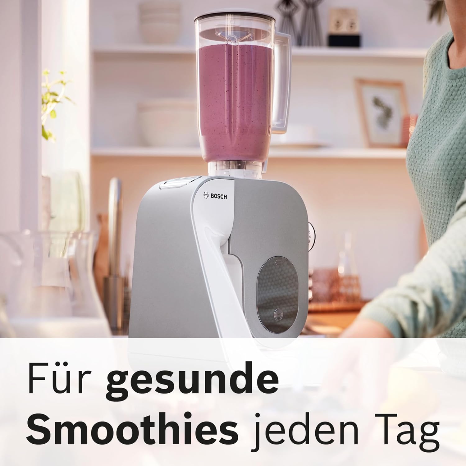 Bosch Küchenmaschine Serie 4 MUM58720,Edelstahl-Schüssel 3,9 L, Mixer 1,25 L, Planetenrührwerk,Knethaken,Schlag,Rührbesen, Durchlaufschnitzler, 3 Scheiben, 1000 W, Dunkelrot/Silber