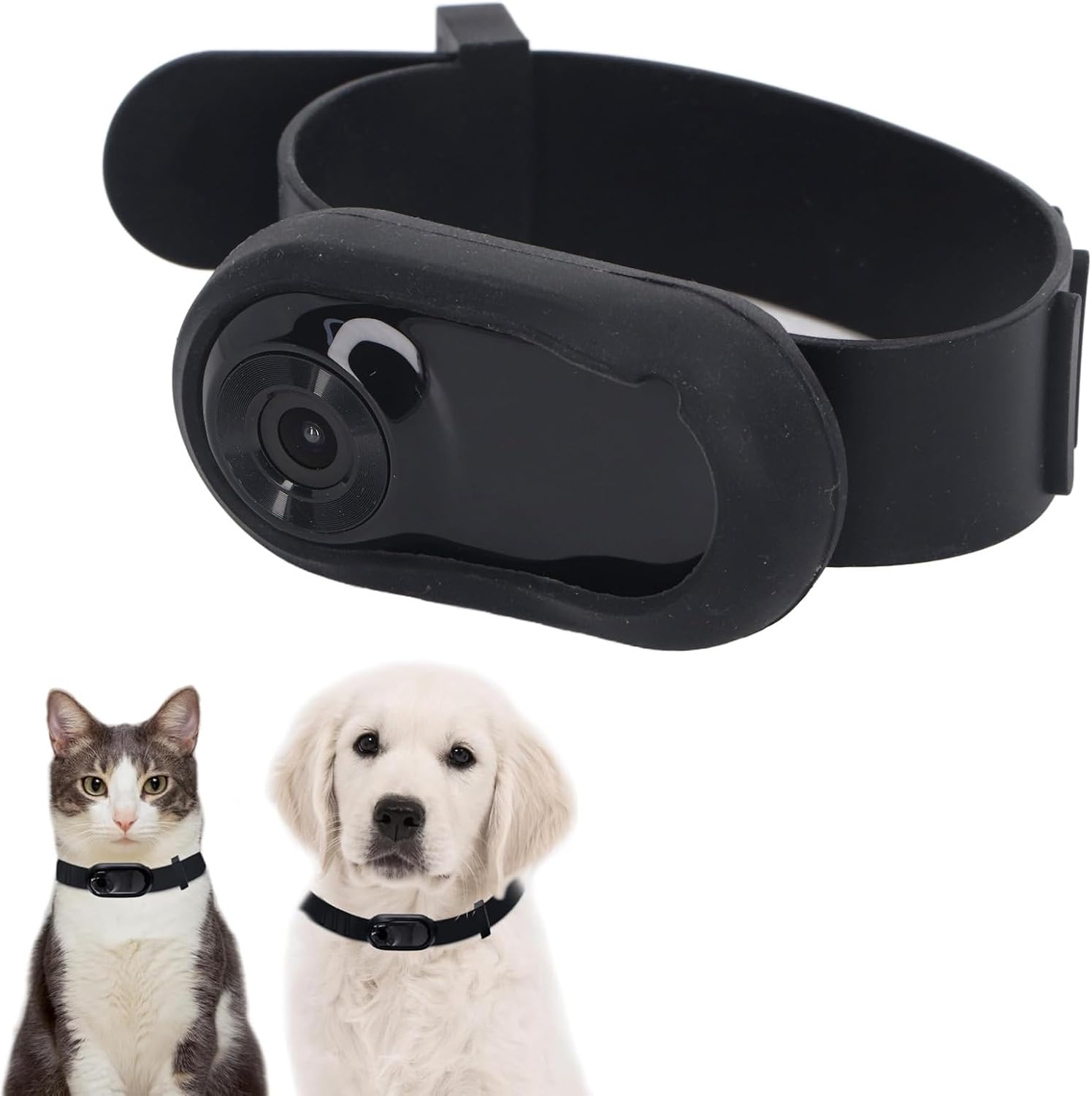 Collare per Fotocamera per Gatti, Telecamere per Collare per Animali Domestici Wireless HD 1080P, Mini Body Sport Action Cam con Grandangolo da 120 Gradi per Cani/gatti (BLACK)