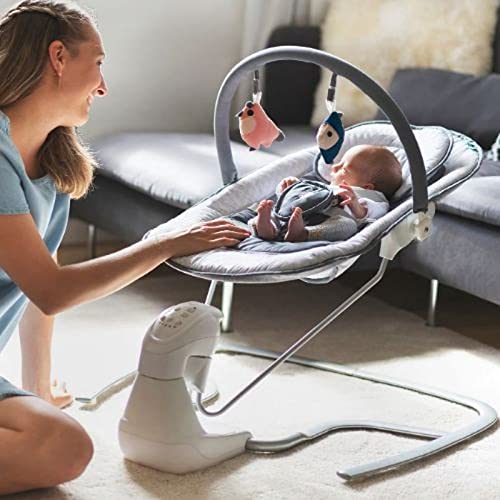 Babymoov Swoon Light Altalena elettrica Multifunzione, Legno, Grey, 1 unità (Confezione da 1) : Prima infanzia