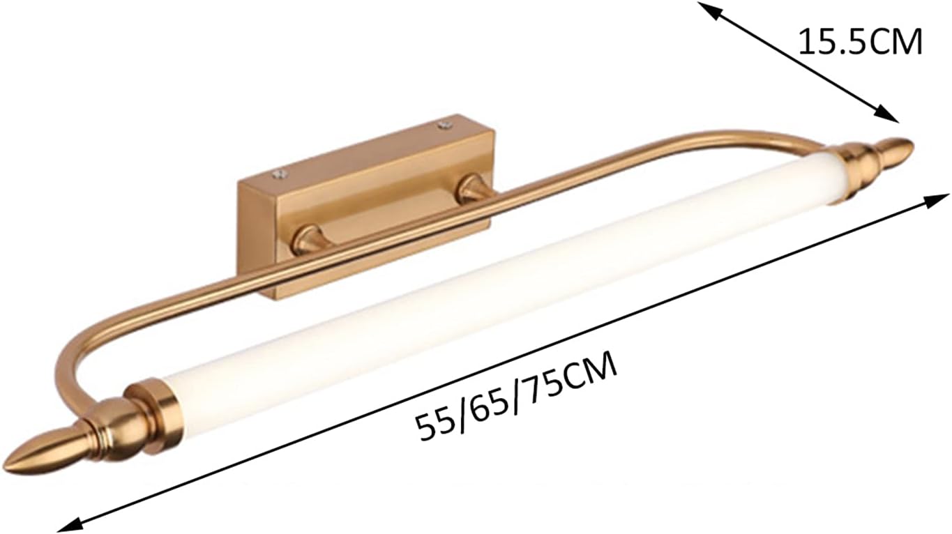 Eitelkeitsbeleuchtung, einfache Moderne Spiegelfrontleuchte, goldenes amerikanisches LED-WC, feuchtigkeitsbeständig, Badezimmer, Schminktisch, Schmiedeeisen, Acryl, Kunstlampe, Badbeleuchtung,