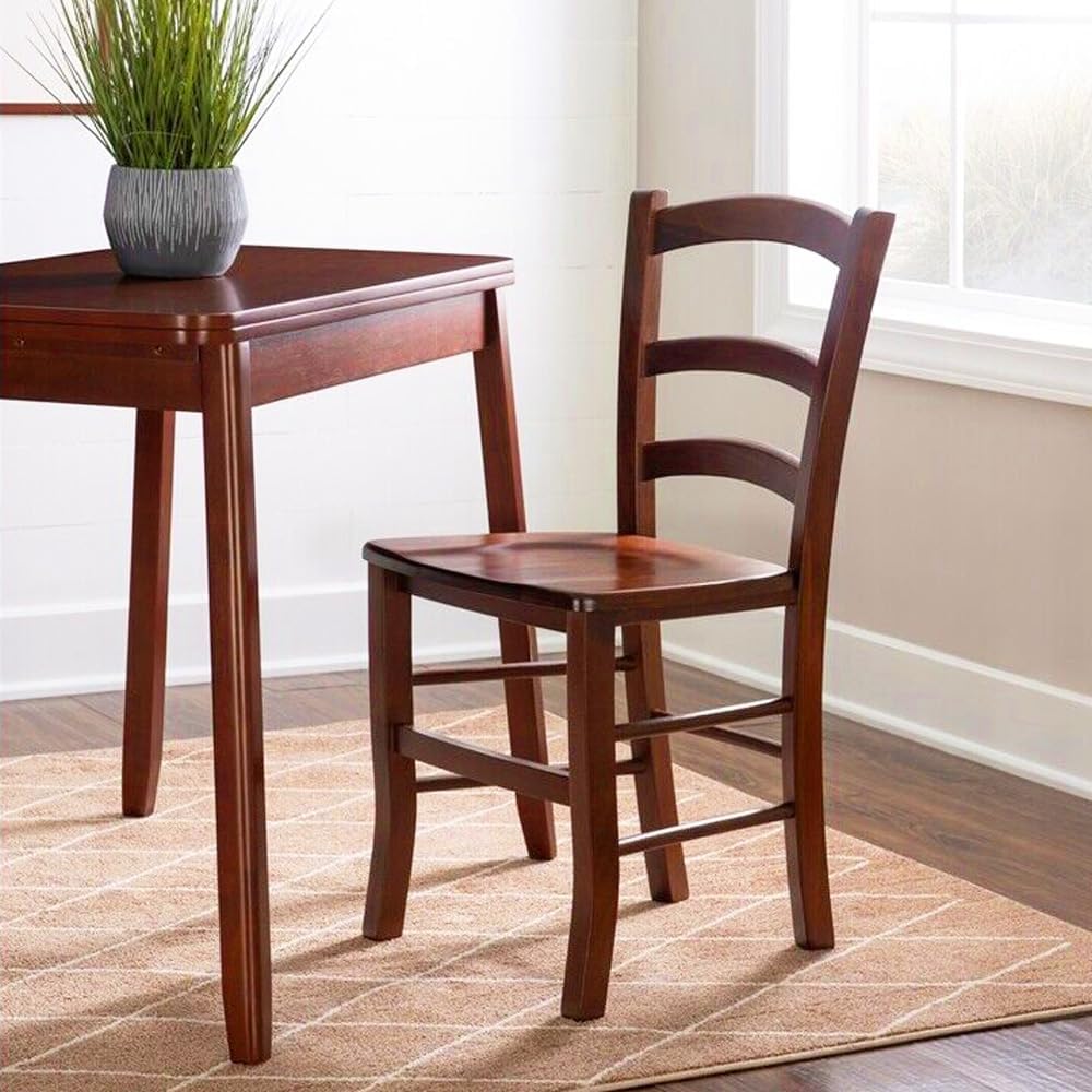 VIRSUS Set 4 Sedie Paesana in Legno Massello, Misura 43x42x86 cm, Sedia Tradizionale Robusta, per Casa, Cucina, Agriturismo, Ristorante, Made in Italy (Noce Scuro)