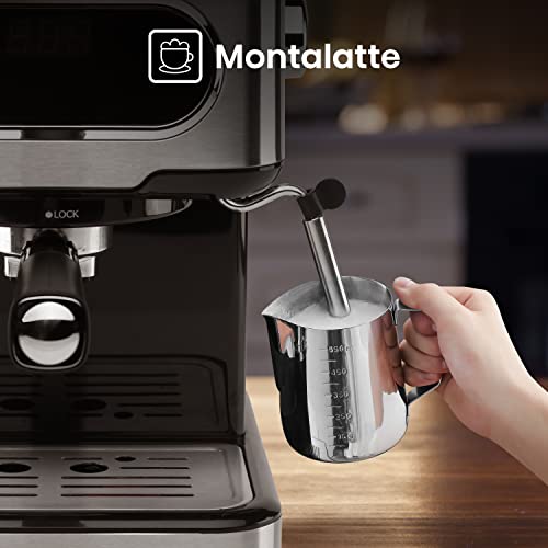 Hisense, HESCM15DBK, Macchina da caffè espresso manuale, macinato e compatibile con cialde ESE 44 mm, Pressione 15 bar, Schermo Touch, 1100W, Silver, 27.4x30x27.2 cm : Amazon.it: Casa e cucina