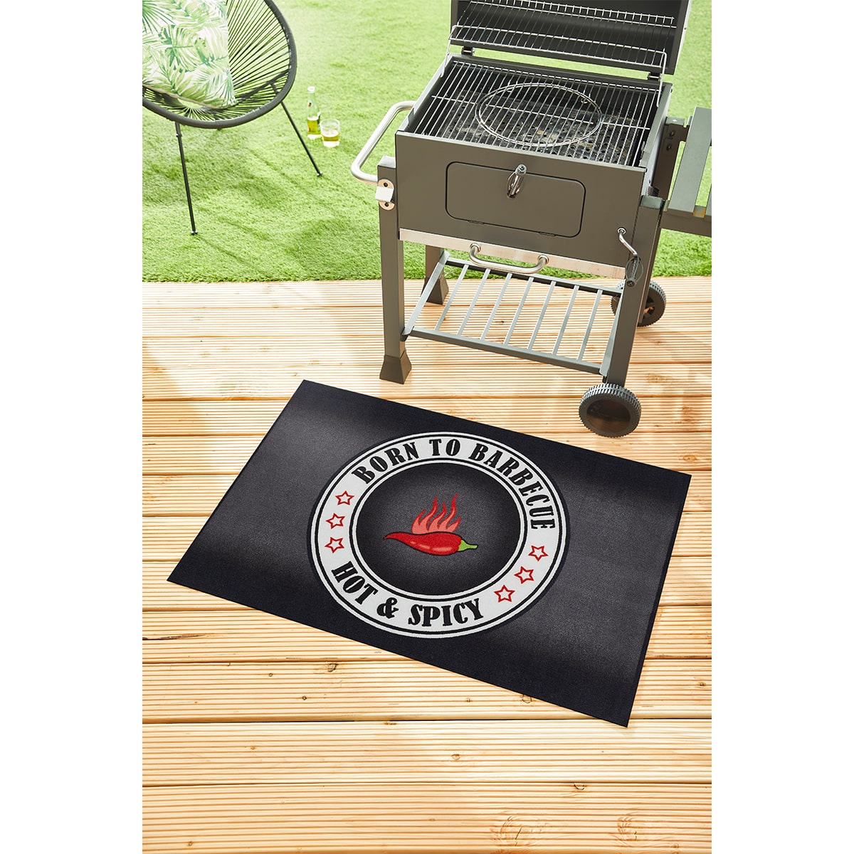 Outsunny BBQ Matte Born to BBQ 120 x 67 x 0,5 cm
