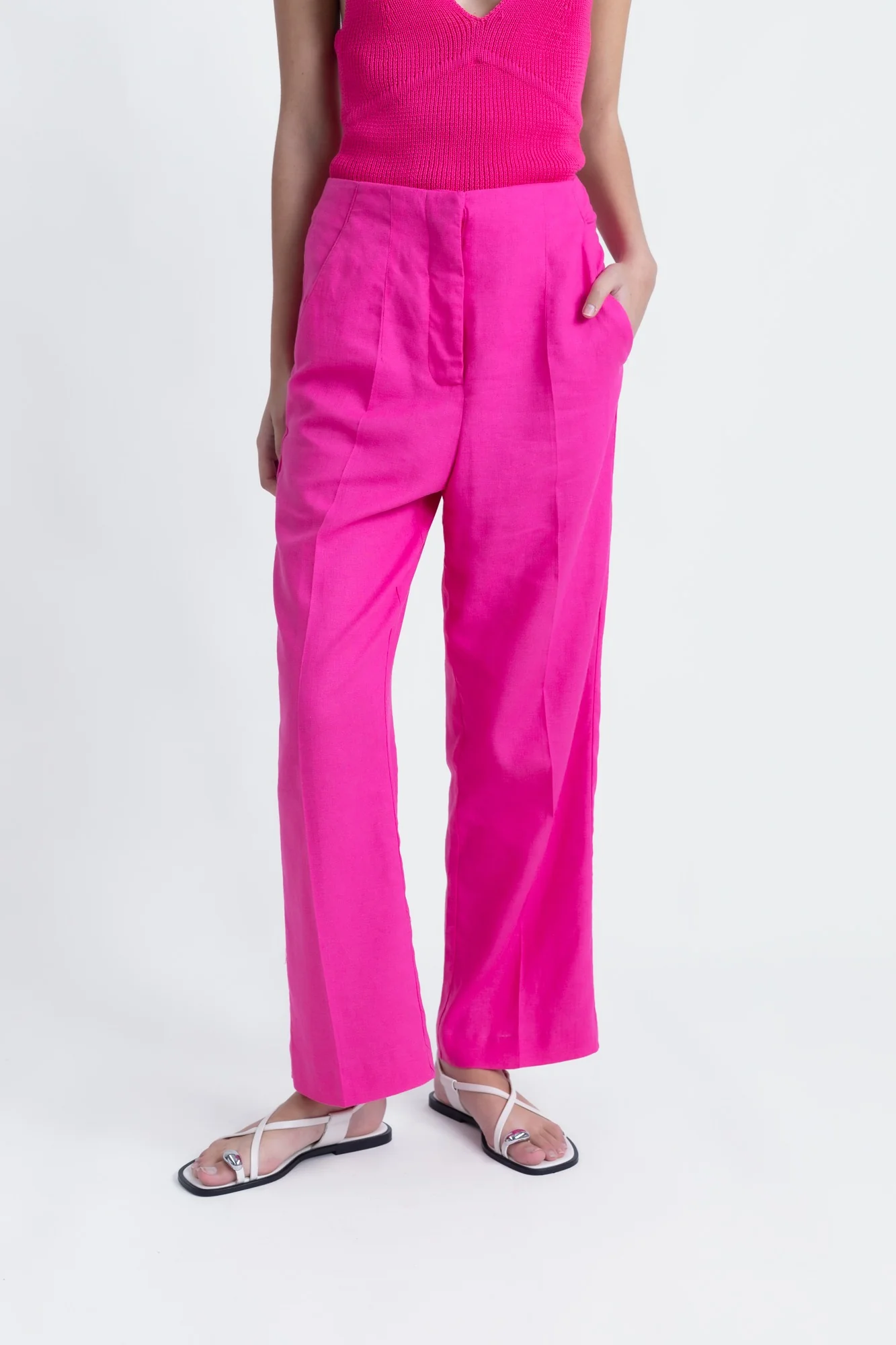 Pink Raw Linen Pants �C Lightweight, Sustainable Style with a Feminine Touch