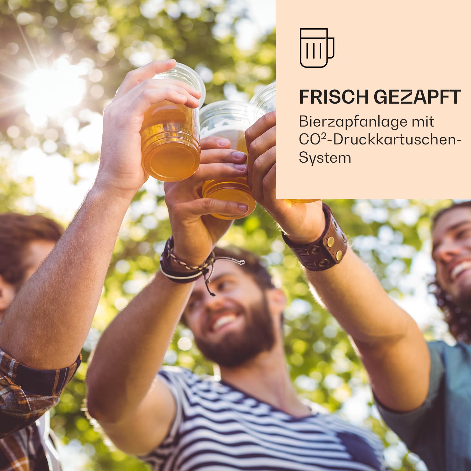 Klarstein Skal Bierzapfanlage mit Bierkühler 2 bis 12 Grad 5 Liter thermoelektrische Kühlung 38 dB grausilber