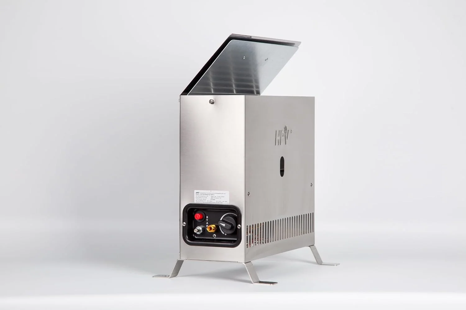 Gazcamp Propangas-Heizung bis 2,0 kW/h, 2000 W, 2500 W, 2 kW, Einstellbares Thermostat (7°C, 32°C), Tragbar, Outdoor, Gewächshaus, Edelstahl