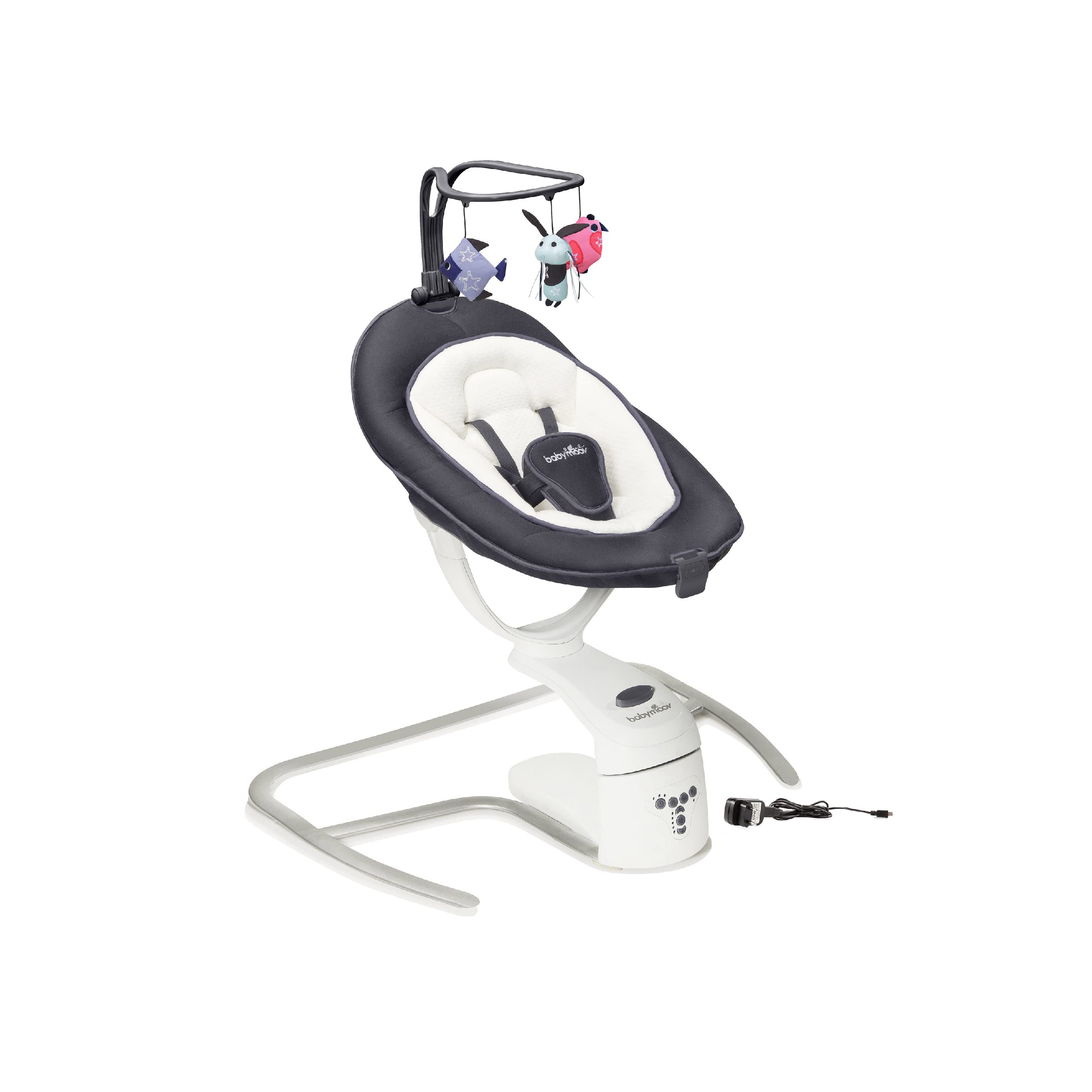 Babymoov Babyschaukel Swoon Motion Zink mit 8 Melodien 360° Sitzfläche Rückenlehne verstellbar Bewegungsmelder